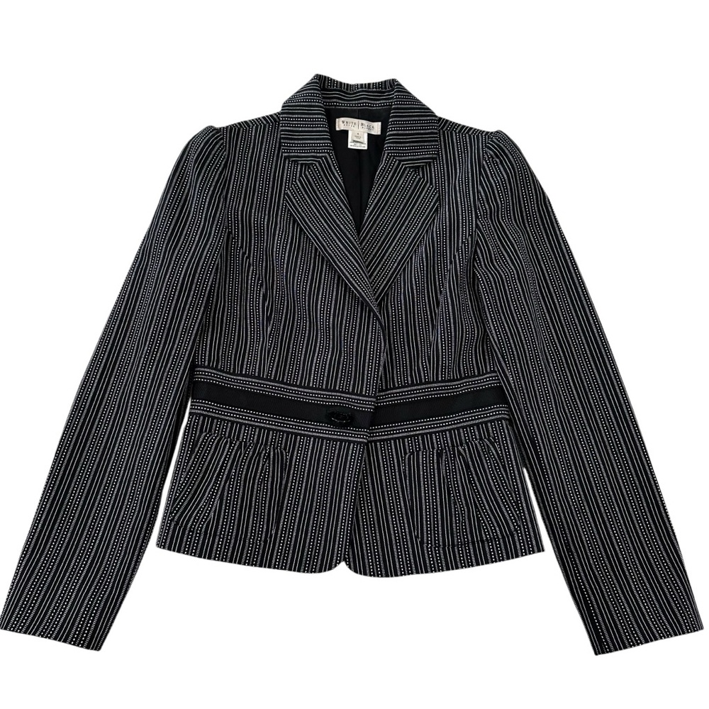 White House Black Market Ribbon Detail Pin Strip‎ Blazer Women’s Size 4